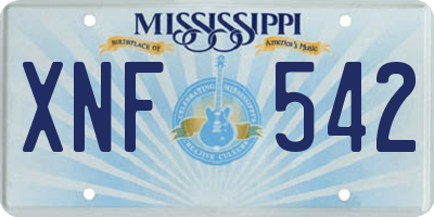 MS license plate XNF542