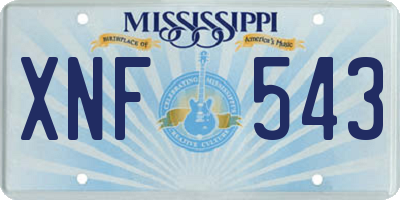 MS license plate XNF543