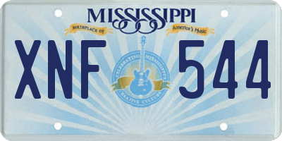 MS license plate XNF544