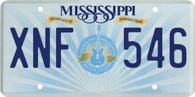 MS license plate XNF546