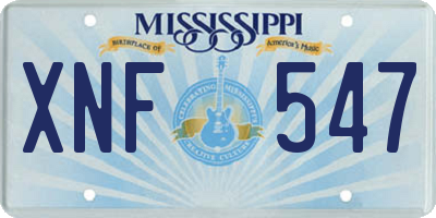 MS license plate XNF547