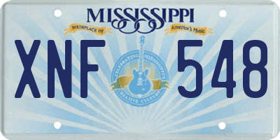 MS license plate XNF548