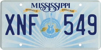 MS license plate XNF549