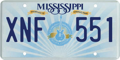 MS license plate XNF551