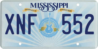 MS license plate XNF552