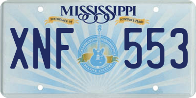 MS license plate XNF553