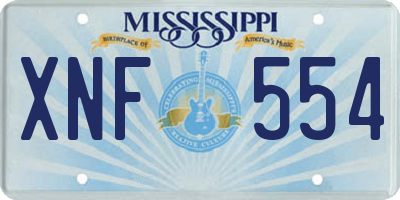 MS license plate XNF554