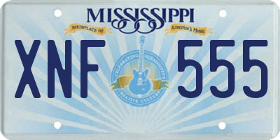MS license plate XNF555