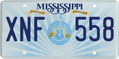 MS license plate XNF558