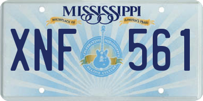 MS license plate XNF561