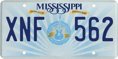MS license plate XNF562