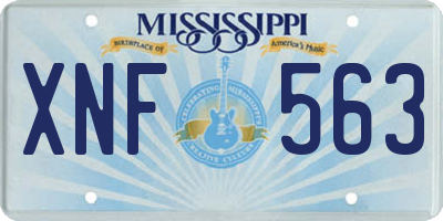 MS license plate XNF563