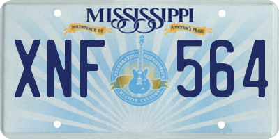 MS license plate XNF564