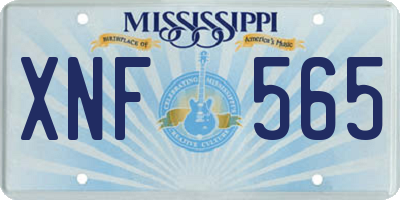 MS license plate XNF565