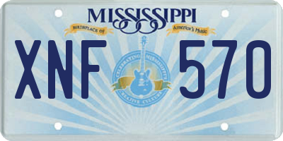 MS license plate XNF570