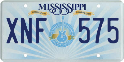 MS license plate XNF575
