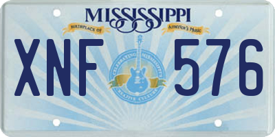 MS license plate XNF576