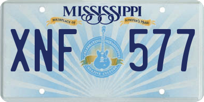 MS license plate XNF577