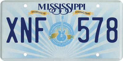 MS license plate XNF578