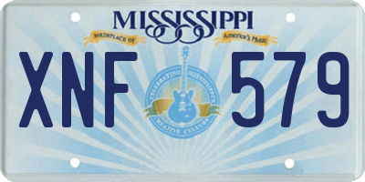 MS license plate XNF579