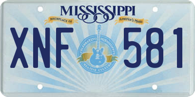 MS license plate XNF581