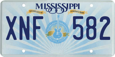 MS license plate XNF582