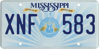 MS license plate XNF583
