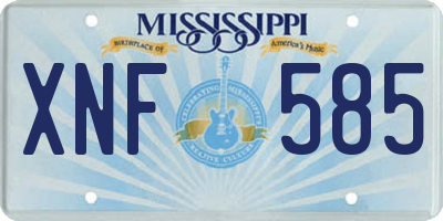 MS license plate XNF585
