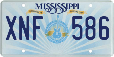 MS license plate XNF586