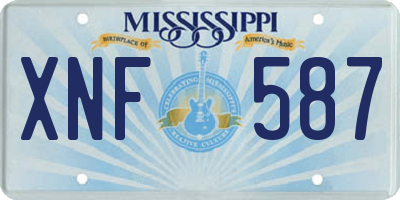 MS license plate XNF587