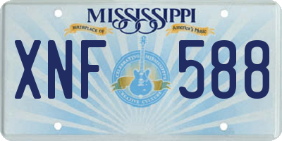 MS license plate XNF588