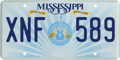 MS license plate XNF589