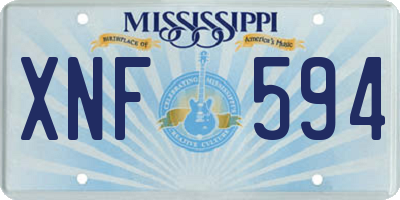 MS license plate XNF594