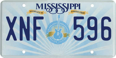 MS license plate XNF596