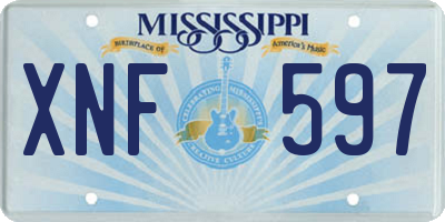 MS license plate XNF597