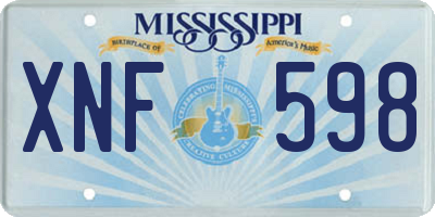 MS license plate XNF598