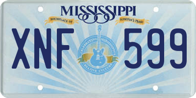MS license plate XNF599