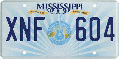 MS license plate XNF604
