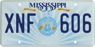 MS license plate XNF606