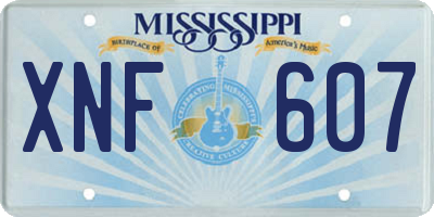 MS license plate XNF607