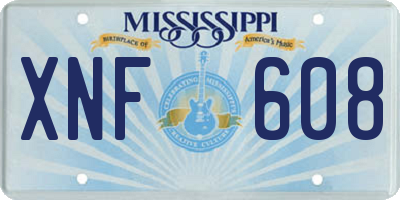 MS license plate XNF608