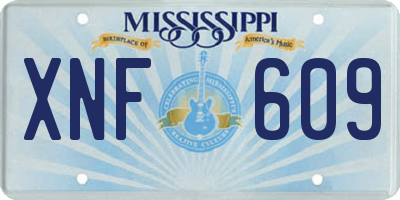 MS license plate XNF609