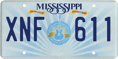 MS license plate XNF611