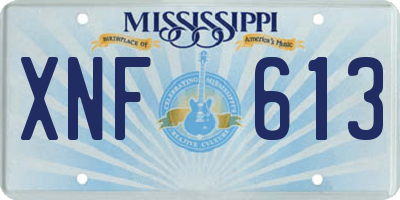 MS license plate XNF613