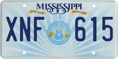 MS license plate XNF615