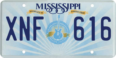 MS license plate XNF616