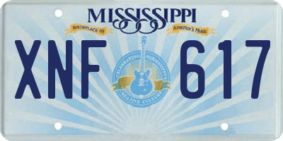 MS license plate XNF617