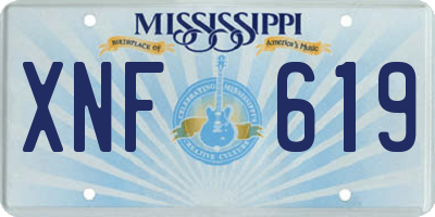 MS license plate XNF619