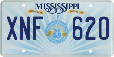 MS license plate XNF620