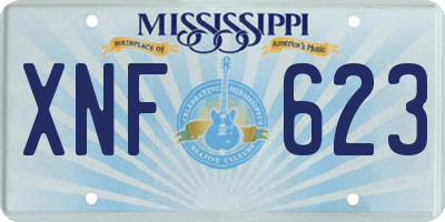 MS license plate XNF623
